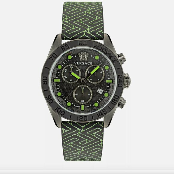 NEW Versace Mens Greca IP Gunmetal Watch - Picture 1 of 4